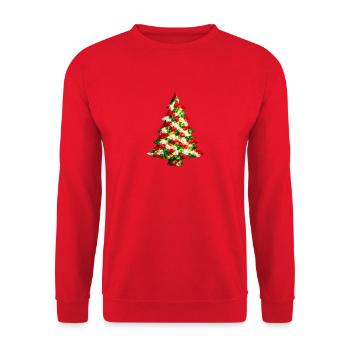 Weihnachtsbaum . Kristall - Unisex Pullover - Rot - Vorne - Alina (178cm) & Michal (187cm)