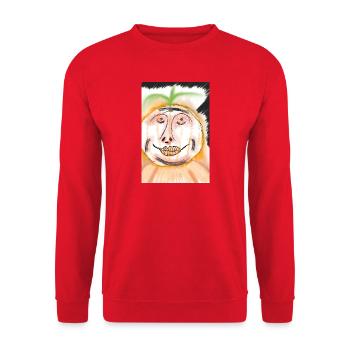 Pumpkin Face Sketch Style Autumn - Unisex Sweatshirt - red - Front - Alina (178cm) & Michal (187cm)