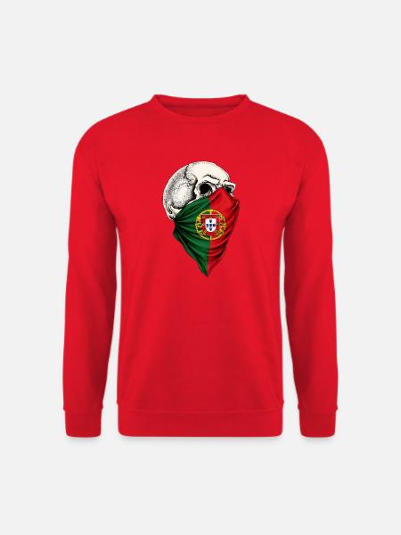 Portugiesischer Flaggenschädel - Unisex Pullover - Rot