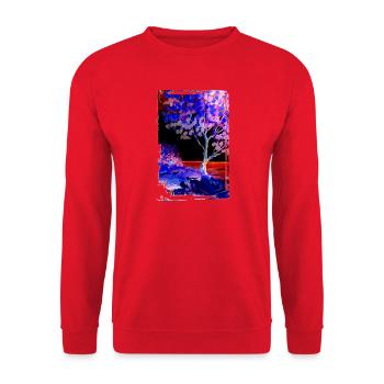 Motif artistique de Jörg Langhans. Paysage sur la plage - Sweat-shirt Unisexe - rouge - Devant - Alina (178cm) & Michal (187cm)