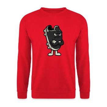 Grumpy Football Boot Funny Soccer Art - Unisex Sweatshirt - red - Front - Alina (178cm) & Michal (187cm)