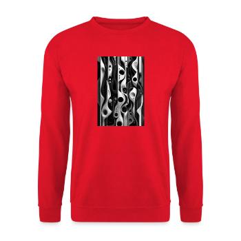 Abstract Mechanics Black and White - Unisex Sweatshirt - red - Front - Alina (178cm) & Michal (187cm)