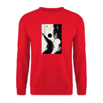 Black and white abstraction orbits - Unisex Sweatshirt - red - Front - Alina (178cm) & Michal (187cm)