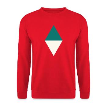 Teal Cream Diamond Duo - Unisex Sweatshirt - red - Front - Alina (178cm) & Michal (187cm)
