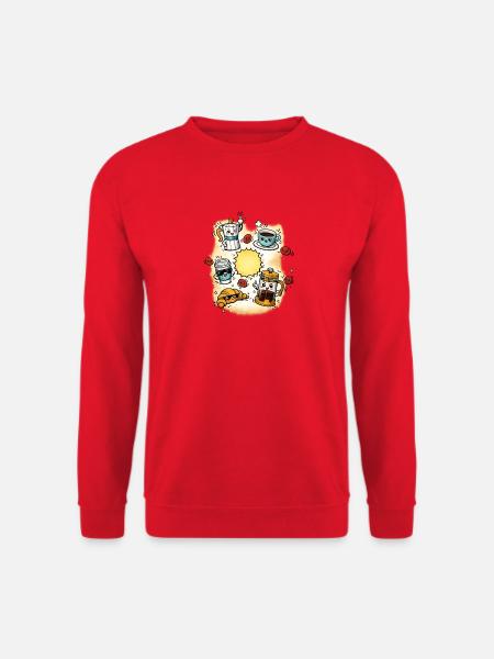 Kaffeekosmos der Morgenfreude - Unisex Pullover - Rot