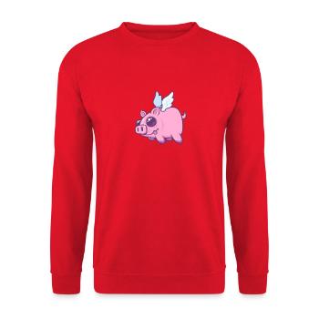 Piggys Nues volants - Sweat-shirt Unisexe - rouge - Devant - Alina (178cm) & Michal (187cm)