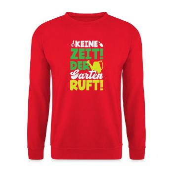 Der Garten Ruft Gartenarbeit - Unisex Pullover - Rot - Vorne - Alina (178cm) & Michal (187cm)