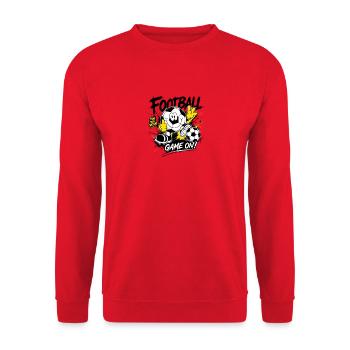 Game On Fußball Abenteuer - Unisex Pullover - Rot - Vorne - Alina (178cm) & Michal (187cm)