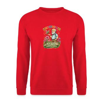 Zauberhafter Gartenzauber - Unisex Pullover - Rot - Vorne - Alina (178cm) & Michal (187cm)