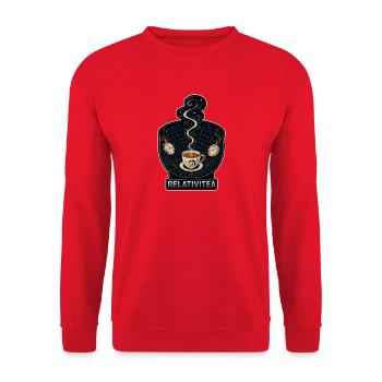 RELATIVITEA – Kosmischer Tee und Zeit - Unisex Pullover - Rot - Vorne - Alina (178cm) & Michal (187cm)
