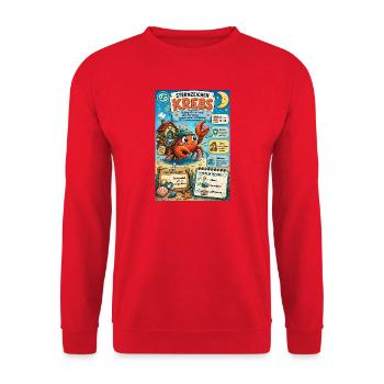 Sternzeichen Krebs – Gefühlvoll und sehr herzlich - Unisex Pullover - Rot - Vorne - Alina (178cm) & Michal (187cm)