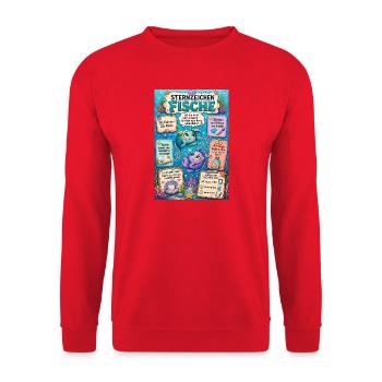 Sternzeichen Fische – Träumerisch und kreativ - Unisex Pullover - Rot - Vorne - Alina (178cm) & Michal (187cm)