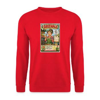 Geizhals – Sparfuchs mit trockenem Humor im Alltag - Unisex Pullover - Rot - Vorne - Alina (178cm) & Michal (187cm)