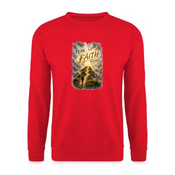 Fear_faides_faith - Unisex Pullover - Rot - Vorne - Alina (178cm) & Michal (187cm)