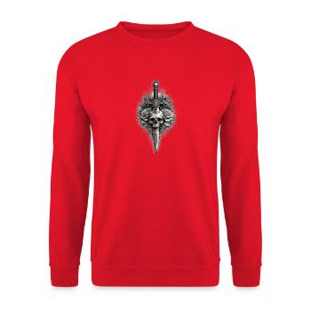 Graphique gothique de la dague Skull Rose - Sweat-shirt Unisexe - rouge - Devant - Alina (178cm) & Michal (187cm)