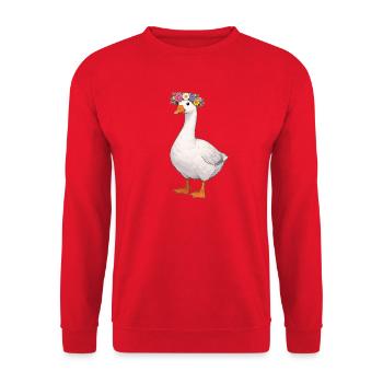 Goose - Unisex Sweatshirt - red - Front - Alina (178cm) & Michal (187cm)