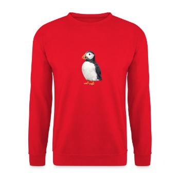 Puffin Watercolor Illustration - Unisex Sweatshirt - red - Front - Alina (178cm) & Michal (187cm)