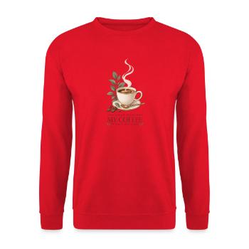 Laissez-moi profiter de mon café en paix et en silence - Sweat-shirt Unisexe - rouge - Devant - Alina (178cm) & Michal (187cm)