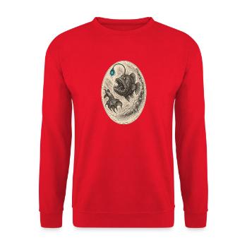 Deep-sea monster – illustration - Unisex Sweatshirt - red - Front - Alina (178cm) & Michal (187cm)