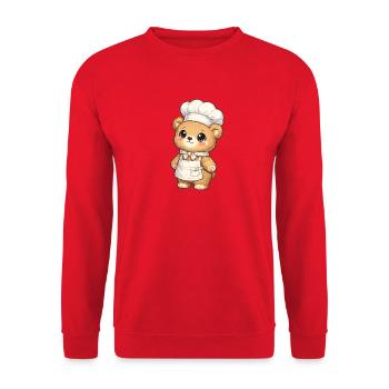 Illustration du chef de l’ours et du chef - Sweat-shirt Unisexe - rouge - Devant - Alina (178cm) & Michal (187cm)