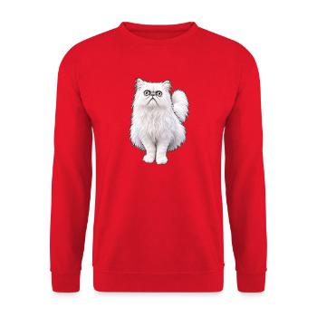 Weird looking Cat - Unisex Sweatshirt - red - Front - Alina (178cm) & Michal (187cm)