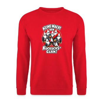 Keine Macht dem Kuckucks-Clan - Unisex Pullover - Rot - Vorne - Alina (178cm) & Michal (187cm)