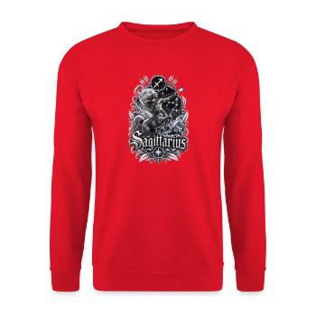 Schütze, Sternbild Bogenschütze - Unisex Pullover - Rot - Vorne - Alina (178cm) & Michal (187cm)