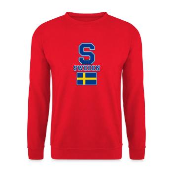Vereinigtes Königreich – Schweden Klassisches Design - Unisex Pullover - Rot - Vorne - Alina (178cm) & Michal (187cm)
