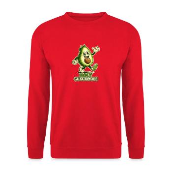 Heilige Guacamole Avocado Cartoon - Unisex Pullover - Rot - Vorne - Alina (178cm) & Michal (187cm)