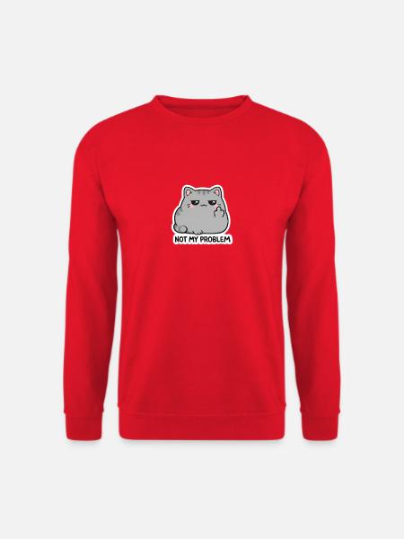 Nicht mein Problem Katzendesign - Unisex Pullover - Rot