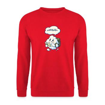 Wolke verirrt sich beim Wandern - Unisex Pullover - Rot - Vorne - Alina (178cm) & Michal (187cm)