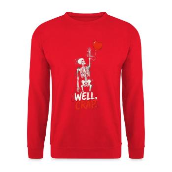Skelettherz Brunnen Mist. - Unisex Pullover - Rot - Vorne - Alina (178cm) & Michal (187cm)