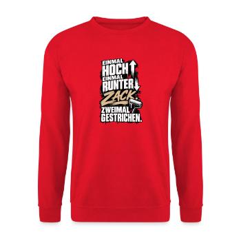 Zack, zweimal gestrichen - Unisex Pullover - Rot - Vorne - Alina (178cm) & Michal (187cm)