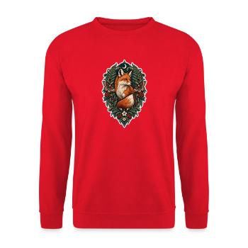 Heraldischer Fuchs des Waldes - Unisex Pullover - Rot - Vorne - Alina (178cm) & Michal (187cm)