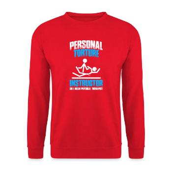 Instructor Physiotherapie Physio Physiotherapeut - Unisex Pullover - Rot - Vorne - Alina (178cm) & Michal (187cm)