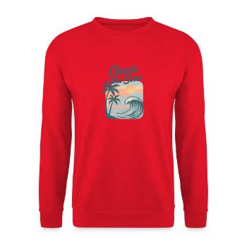 Chase the Sun Surf Sunset - Unisex Pullover - Rot - Vorne - Alina (178cm) & Michal (187cm)