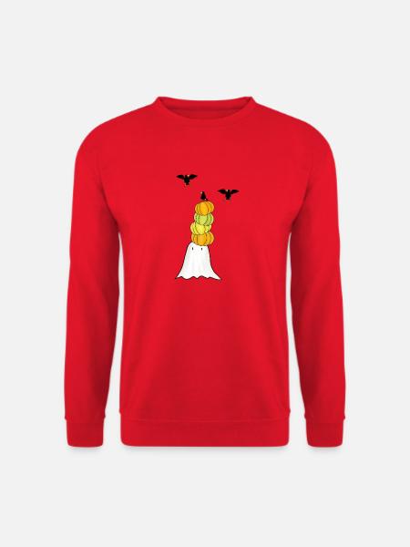 Geist mit Kürbis-Turm - Unisex Pullover - Rot