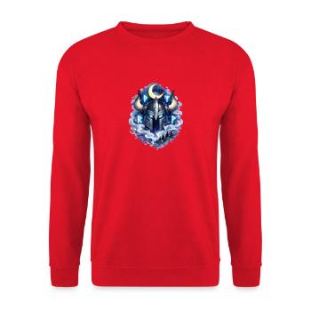 Mondnacht Vikingenkopf - Unisex Pullover - Rot - Vorne - Alina (178cm) & Michal (187cm)