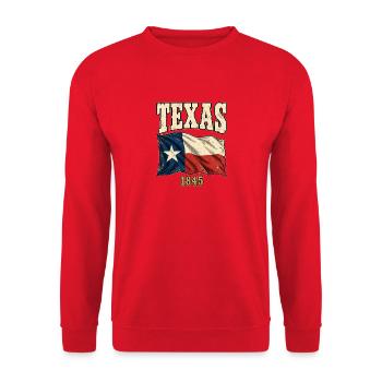 Texas 1845 Vintage Flagge - Unisex Pullover - Rot - Vorne - Alina (178cm) & Michal (187cm)