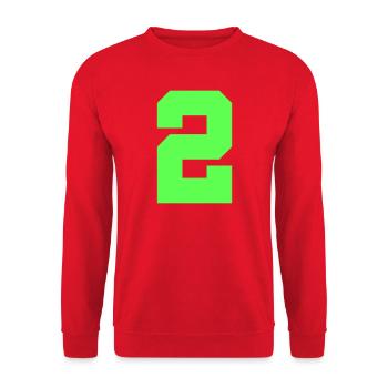 2_zahl - Unisex Pullover - Rot - Vorne - Alina (178cm) & Michal (187cm)