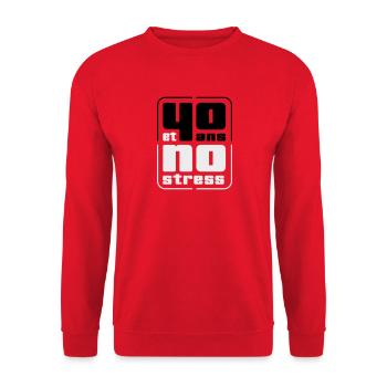 40 ans et no stress - Sweat-shirt Unisexe - rouge - Devant - Alina (178cm) & Michal (187cm)