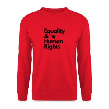 Equality & Human Rights Design - Unisex Pullover - Rot - Vorne - Alina (178cm) & Michal (187cm)