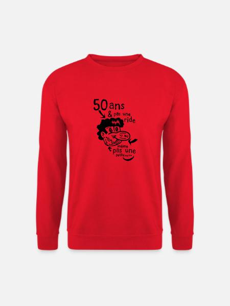 50 ans pas une ride personnage - Sweat-shirt Unisexe - rouge