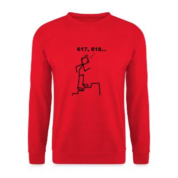 Treppensteigen - Stufen - Unisex Pullover - Rot - Vorne - Alina (178cm) & Michal (187cm)