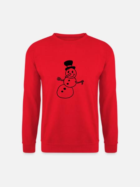 tecknad film snowman comic froehlicher cylinder hatt - Unisextröja - röd