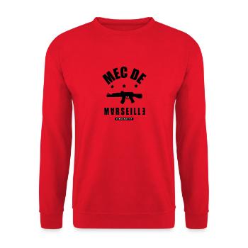 Mec de Marseille - Sweat-shirt Unisexe - rouge - Devant - Alina (178cm) & Michal (187cm)