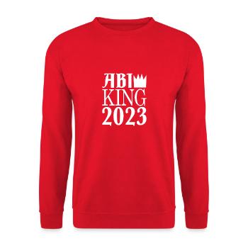Abi king 2023 - Unisex Pullover - Rot - Vorne - Alina (178cm) & Michal (187cm)