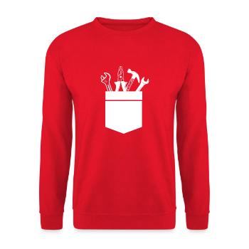 Artisan bricoleur Artisan Artisan Outil Construction - Sweat-shirt Unisexe - rouge - Devant - Alina (178cm) & Michal (187cm)