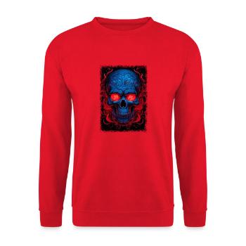 adult clothing sayings cage geek drawing present - Unisex Pullover - Rot - Vorne - Alina (178cm) & Michal (187cm)