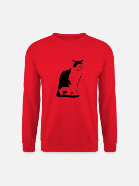 000262 Katze - Unisex Pullover - Rot